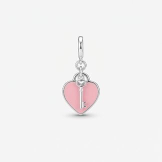 Berloque corações rosa e verde tiffany