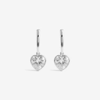 Brinco coração zircônia ponto de luz 10mm