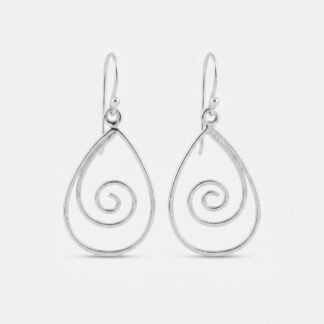 Brinco gancho com gota espiral