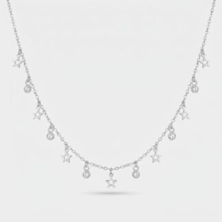 Choker estrelas chapadas e pedras