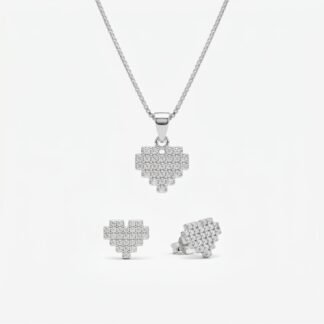 Conjunto coração cravejado
