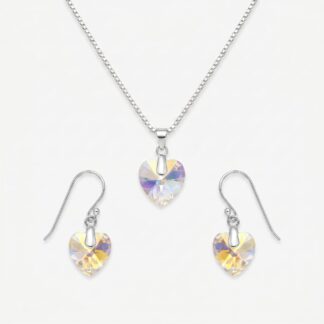 Conjunto coração cristal