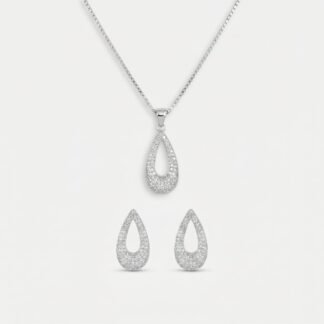 Conjunto gota vazado cravejado