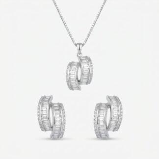 Conjunto retângulo duplo cravejado
