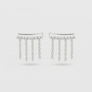 Ear cuff bolinhas com corrente