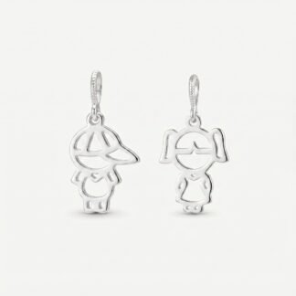 Pingente menino e menina vazado