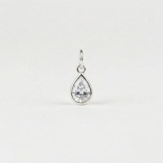 Pingente ponto de luz gota zircônia com contra argola