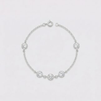 Pulseira 5 pedras zircônia