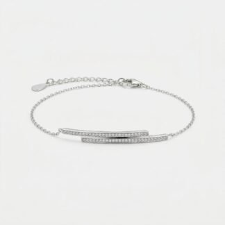 Pulseira com dois fios cravejados