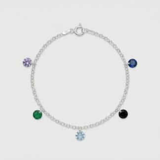 Pulseira com pedras coloridas