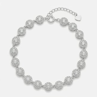Pulseira com pedras redondas cravejas