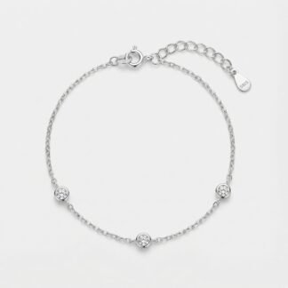 Pulseira com pedras redondas zirconia