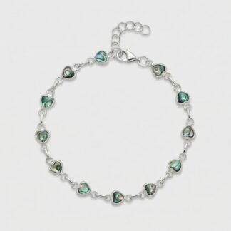 Pulseira coração com pedra natural