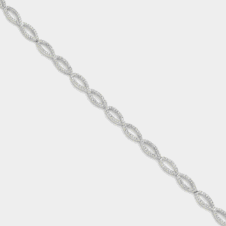 Pulseira elos de infinitos vazados e cravejados