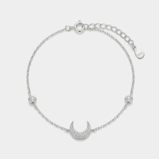 Pulseira  meia lua cravejada