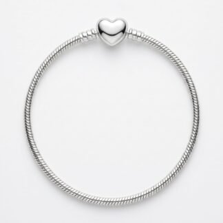 Pulseira para berloques coração liso
